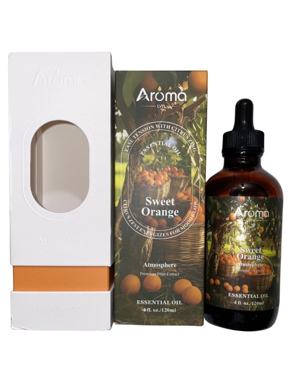 Aromalya Sweet Orange Essential Oil 4 oz Large Bottle with Dropper 120ml Pure